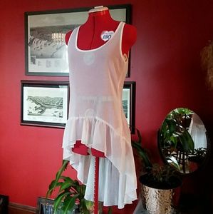 White Chiffon High Low Top